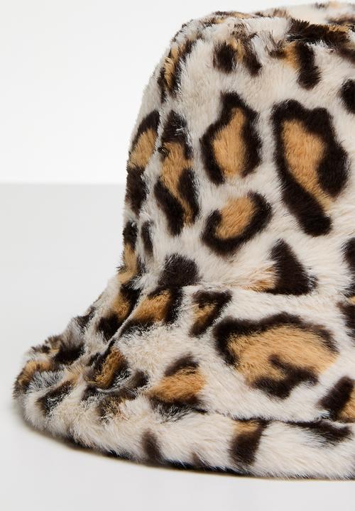 Superbalist - Faux fur animal print bucket hat - multi