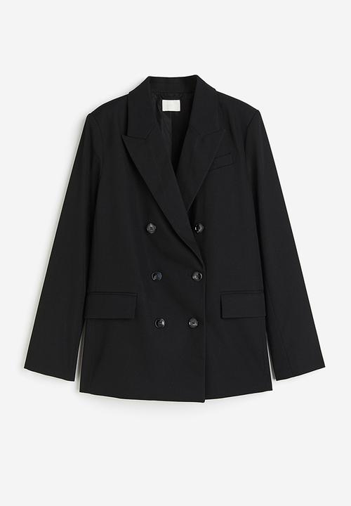 H&M - Double-breasted blazer - black