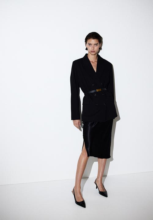 H&M - Double-breasted blazer - black
