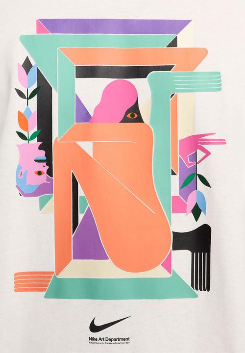 Nike - NSW OC Art Dept Sail tee - sail/emerald rise
