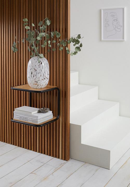 H&M - Patterned large glass vase - clear glass white