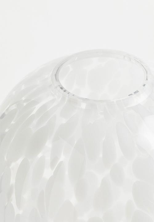 H&M - Patterned large glass vase - clear glass white