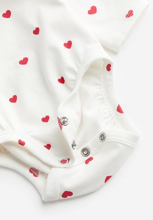 H&M - 2-Piece cotton jersey set - white hearts