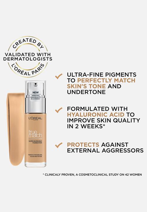 L'Oreal Paris - True Match Liquid Foundation - 3W Golden Beige