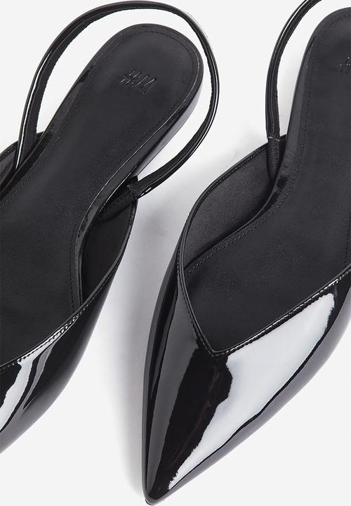 H&M - Patent slingbacks - black