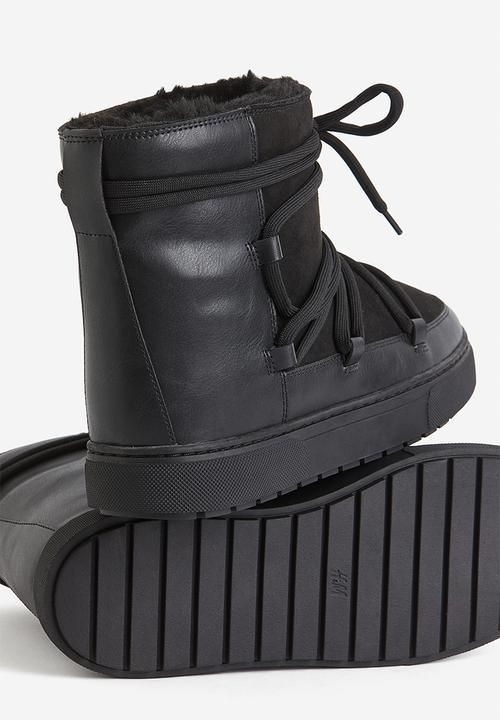 H&M - Laced padded boots - black