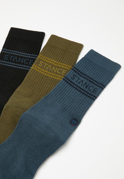 Stance Socks - Basic 3 pack crew - army