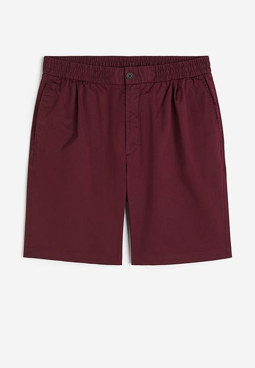 H&M - Regular fit chino shorts - burgundy