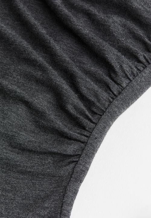 H&M - Jersey wrap top - dark grey marl