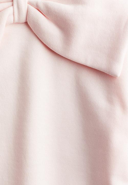 H&M - Bow-detail sweatshirt - light pink 