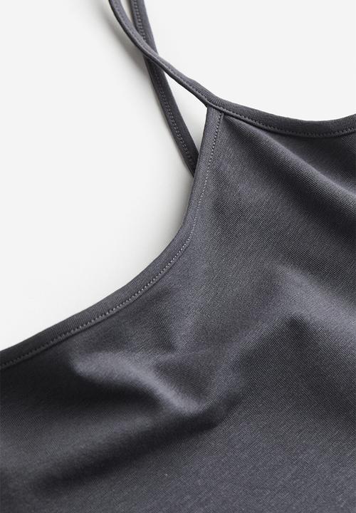 H&M - Jersey strappy dress - dark grey
