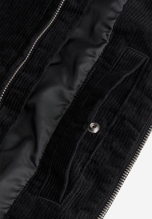 H&M - Loose fit corduroy shacket - black
