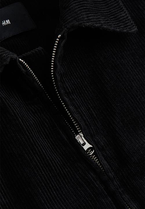 H&M - Loose fit corduroy shacket - black