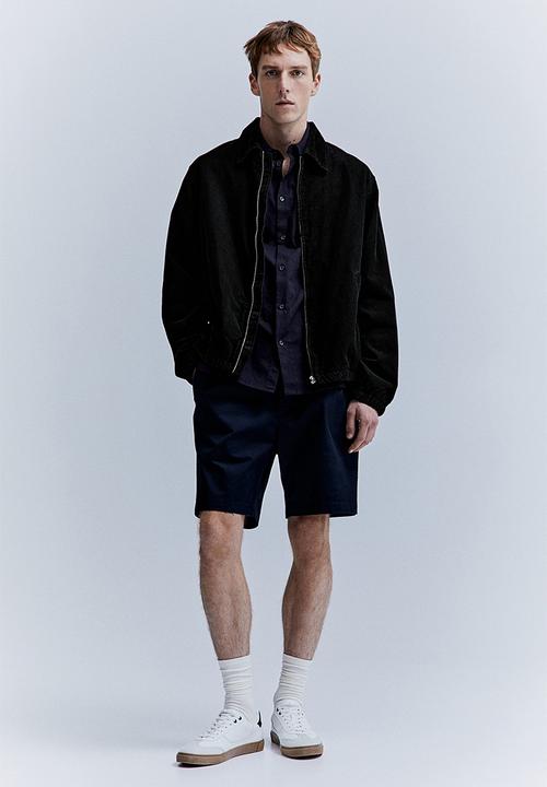 H&M - Loose fit corduroy shacket - black