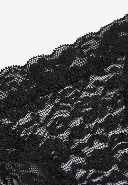 H&M - 3 pack lace thong briefs - black