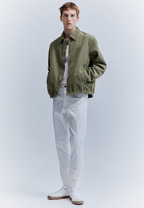 H&M - Loose fit corduroy shacket - khaki green