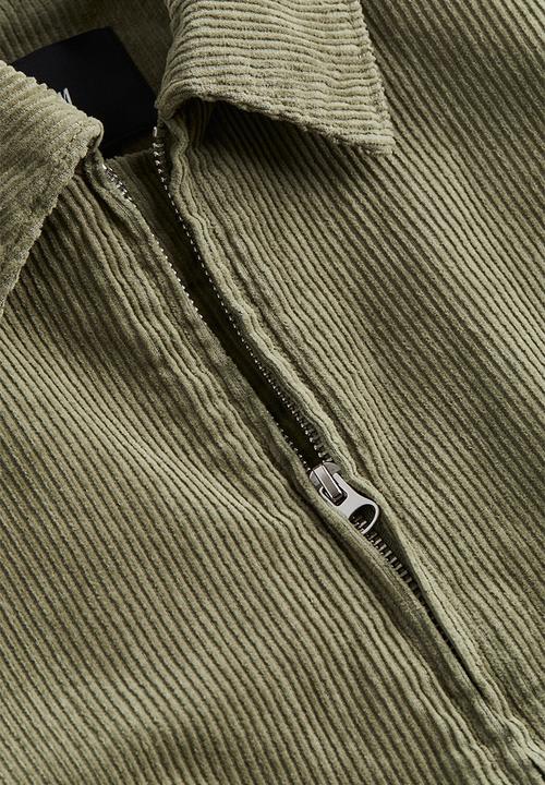 H&M - Loose fit corduroy shacket - khaki green