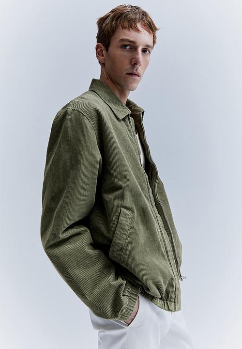 H&M - Loose fit corduroy shacket - khaki green