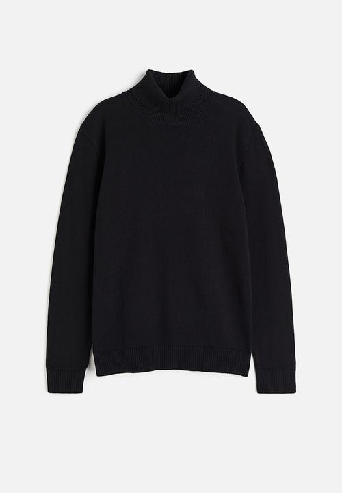 H&M - Cotton polo-neck jumper - black
