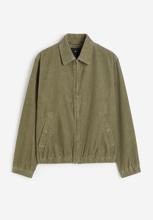 H&M - Loose fit corduroy shacket - khaki green