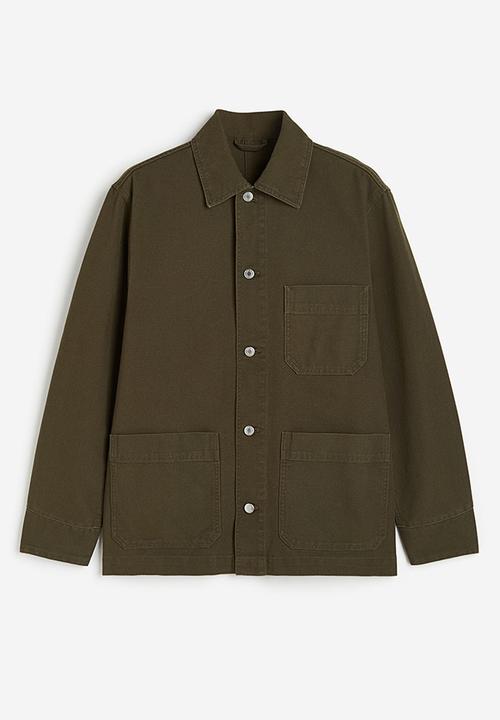 H&M - Regular fit canvas shacket - khaki green