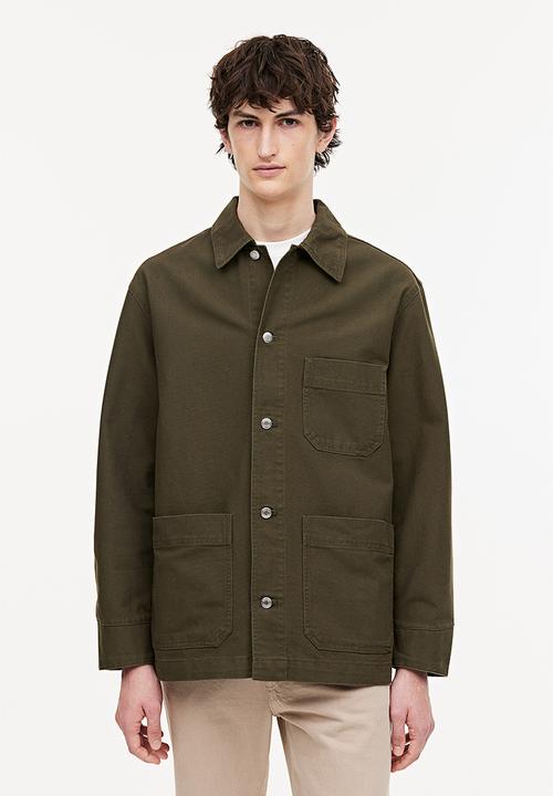 H&M - Regular fit canvas shacket - khaki green