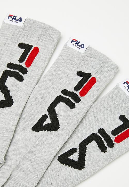 FILA - Kaden tube sock mens 3 pack - grey melange