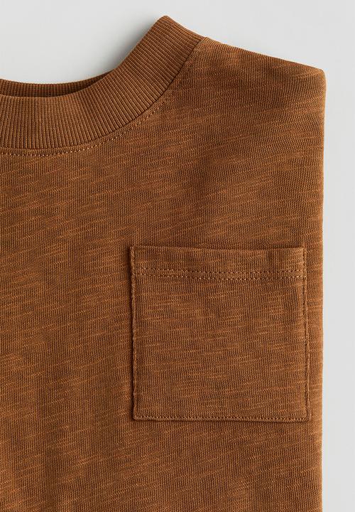 H&M - Long-sleeved slub jersey t-shirt - brown