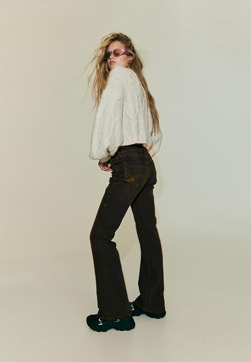 H&M - Flared low jeans - brown washed out