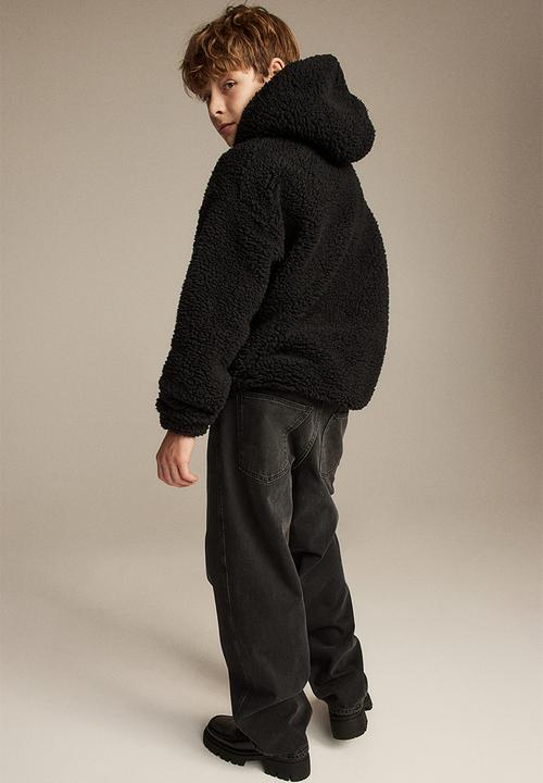 H&M - Teddy hoodie - black