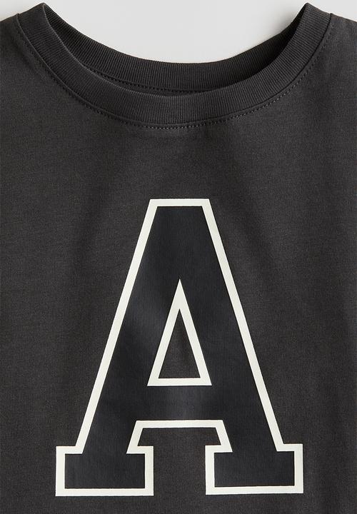 H&M - Printed long-sleeved t-shirt - dark grey