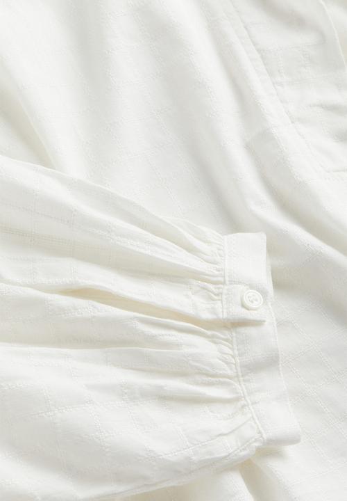 H&M - Balloon-sleeved blouse - white