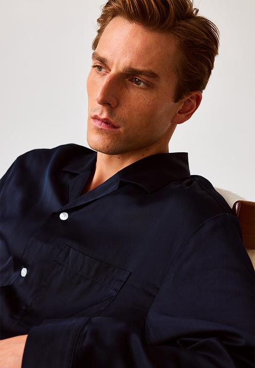 H&M - Satin pyjamas - navy blue