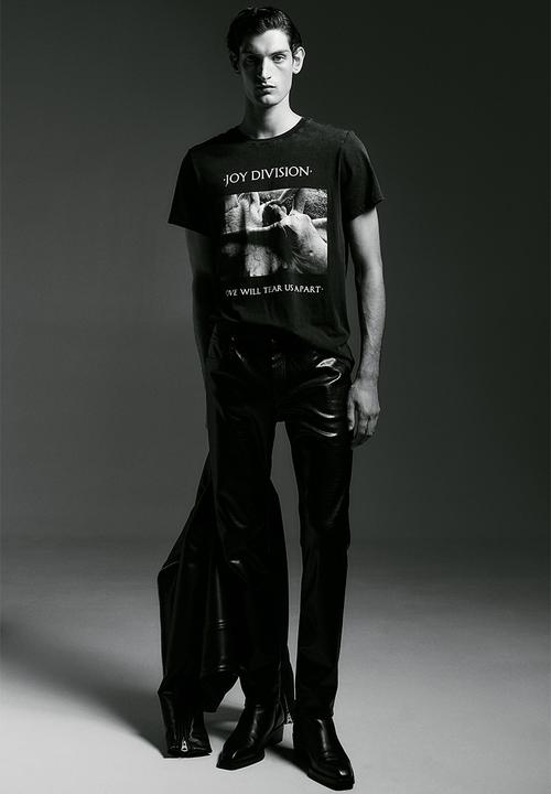 H&M - Regular fit printed t-shirt - black/joy division