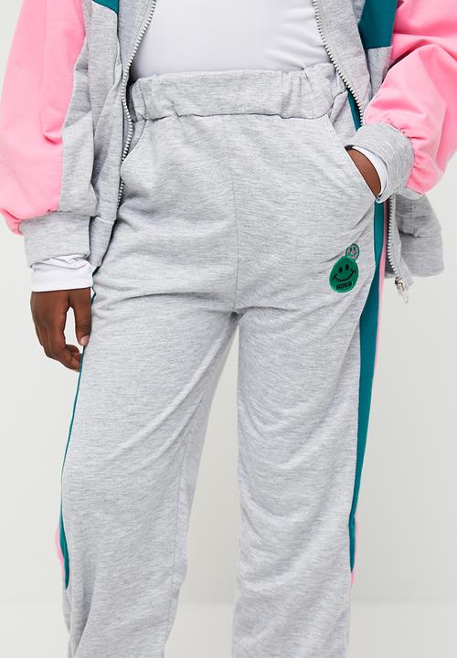 Pop Candy - Colour block track set - grey & pink