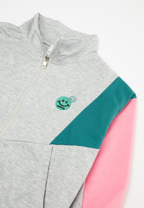 Pop Candy - Colour block track set - grey & pink