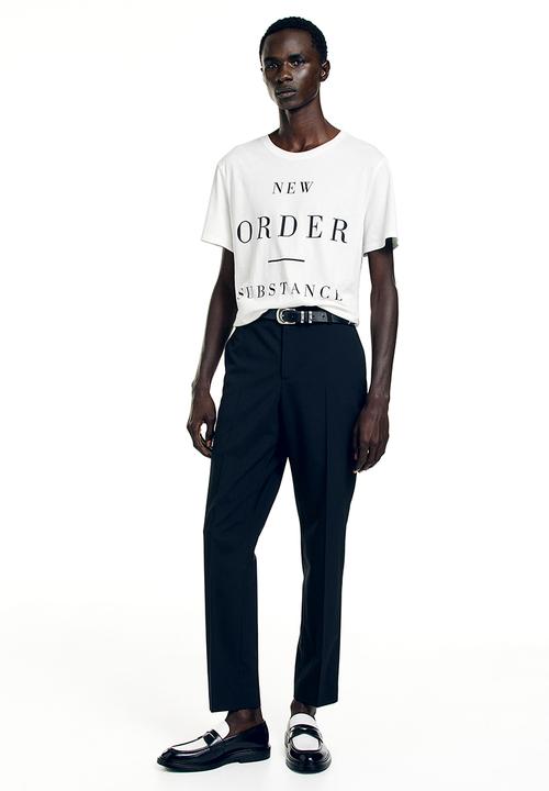 H&M - Regular fit printed t-shirt - cream/new order