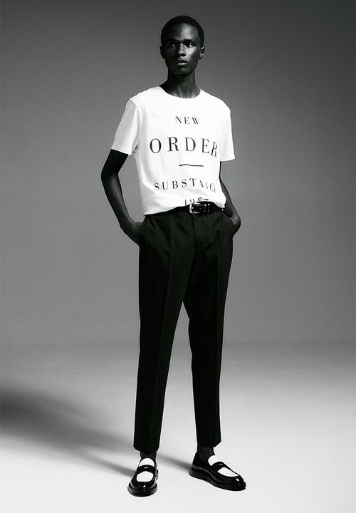 H&M - Regular fit printed t-shirt - cream/new order