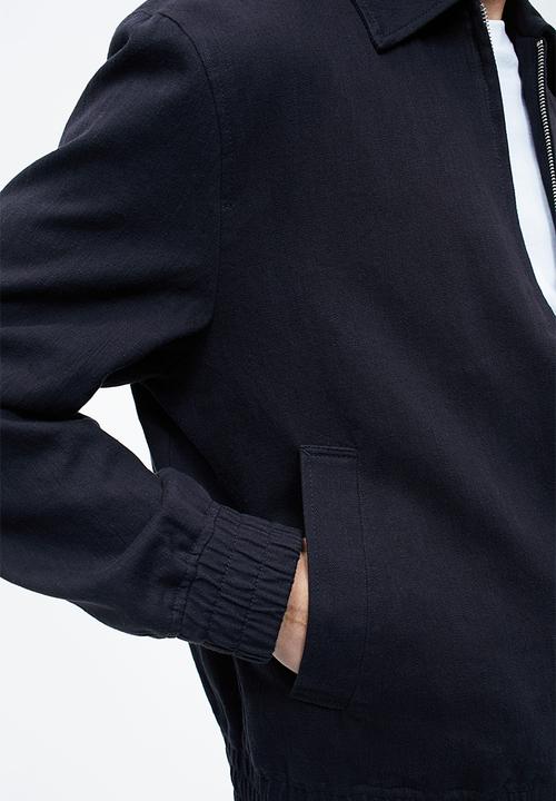 H&M - Regular fit linen-blend jacket - black