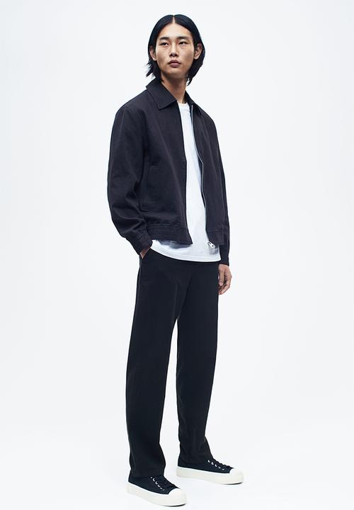H&M - Regular fit linen-blend jacket - black