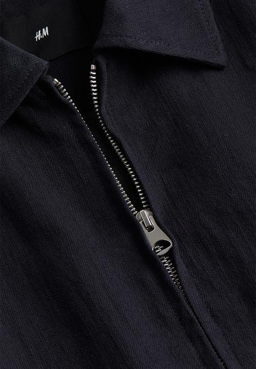 H&M - Regular fit linen-blend jacket - black