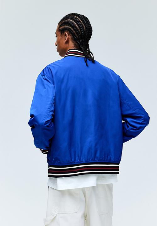 H&M - Regular fit satin baseball jacket - blue, multi