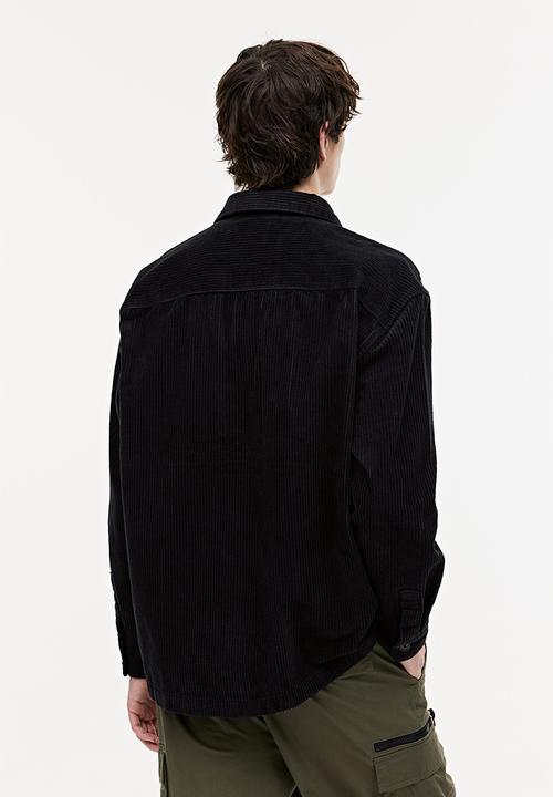H&M - Relaxed fit corduroy shacket - black
