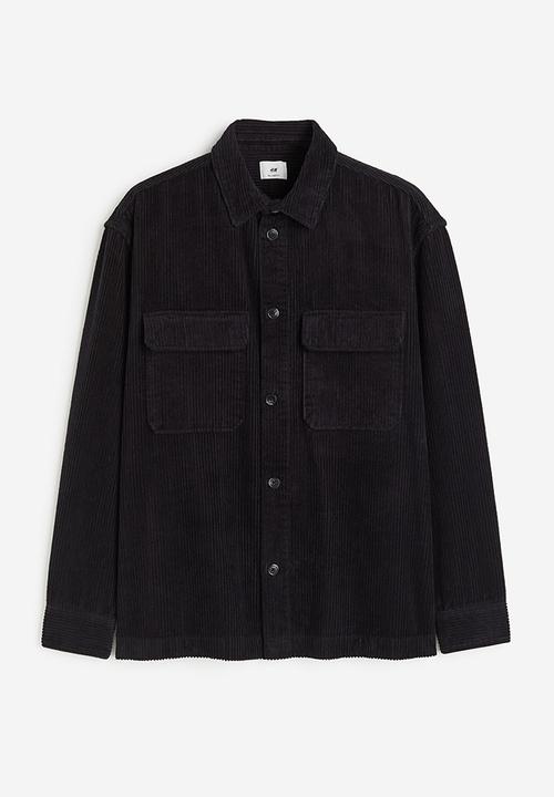 H&M - Relaxed fit corduroy shacket - black