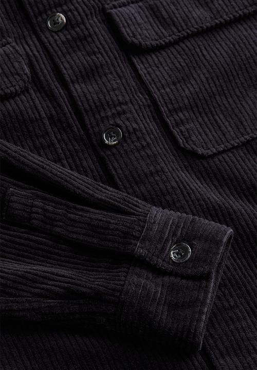 H&M - Relaxed fit corduroy shacket - black