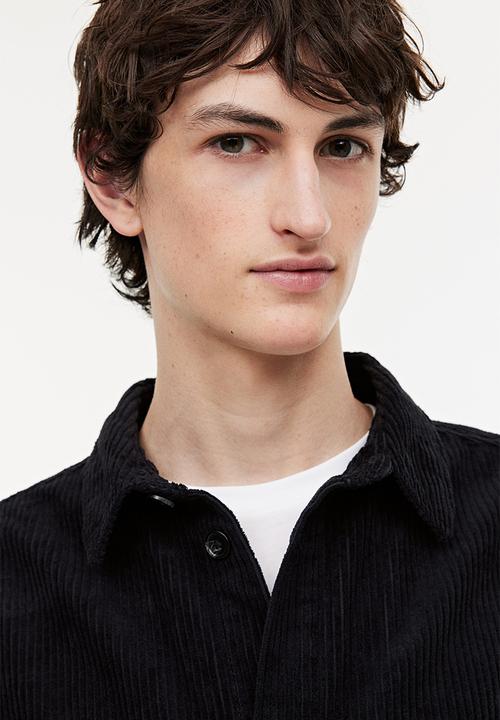H&M - Relaxed fit corduroy shacket - black