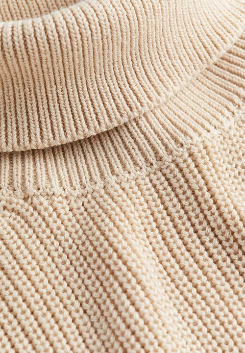 H&M - Regular fit polo-neck jumper - light beige
