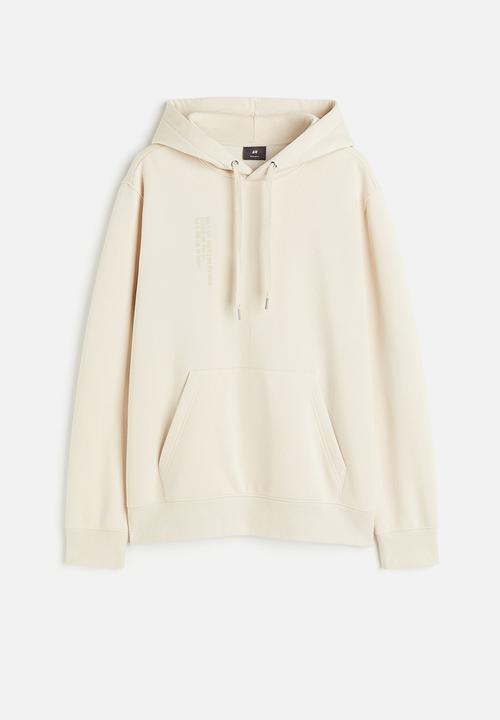 H&M - Regular fit printed hoodie - beige