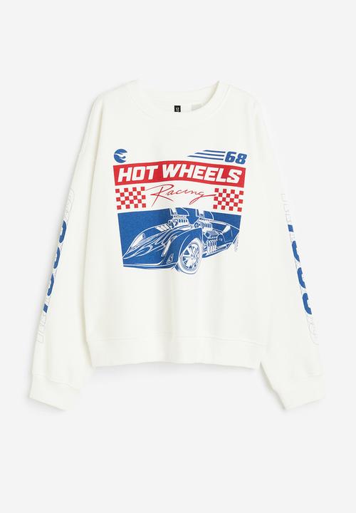 H&M - Printed sweatshirt - cream/hot wheels