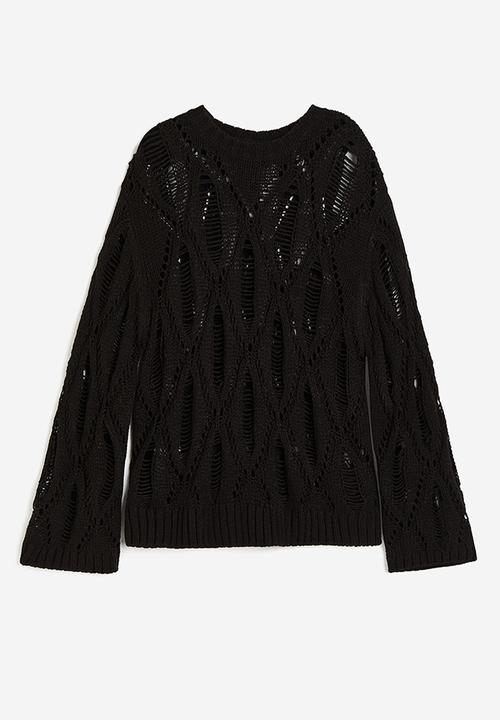 H&M - Ladder-stitch-look jumper - black